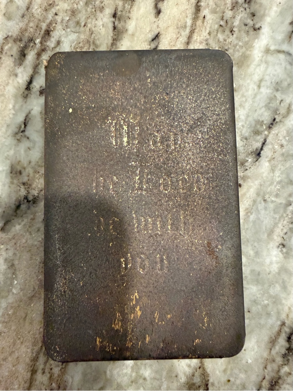 Vintage WWI WWII Heart Shield Steel Cover Pocket Prayer Book